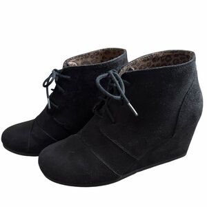 Marco Republic Galaxy Women's Black Wedge Suede Ankle Boots 8